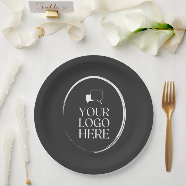 Ihr Logo hier Modern Pappteller (Hochzeit)