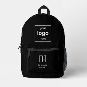 Ihr Logo hier schwarz Bedruckter Rucksack