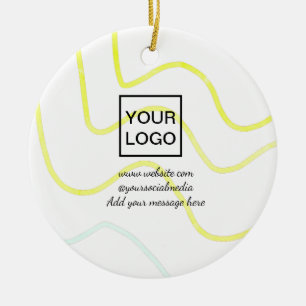 Ihr Logo hier weiß einfache minimale gelbe Linien Keramik Ornament