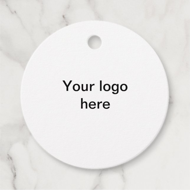 Ihr Logo hier weiß, einfache minimale Geschenketik Geschenkanhänger (Vorderseite)