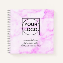Ihr Logo hier weiß schlicht PINK MARKE No Notizbuch