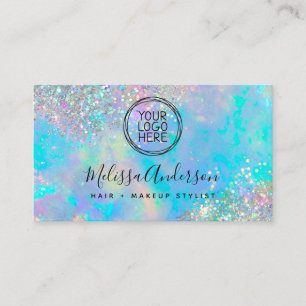 Ihr Logo Holographic Opal Stone Glitzer Visitenkarte