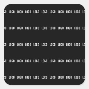 Ihr Logo   Horizontal gezogenes Streifenmuster Quadratischer Aufkleber