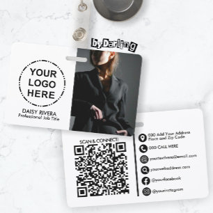 Ihr Logo & Image Minimalistischer Moderner QR-Code Ausweis