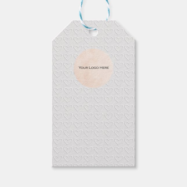 Ihr Logo ist geprägt von Herz auf Kraft Geschenkanhänger (Vorderseite)