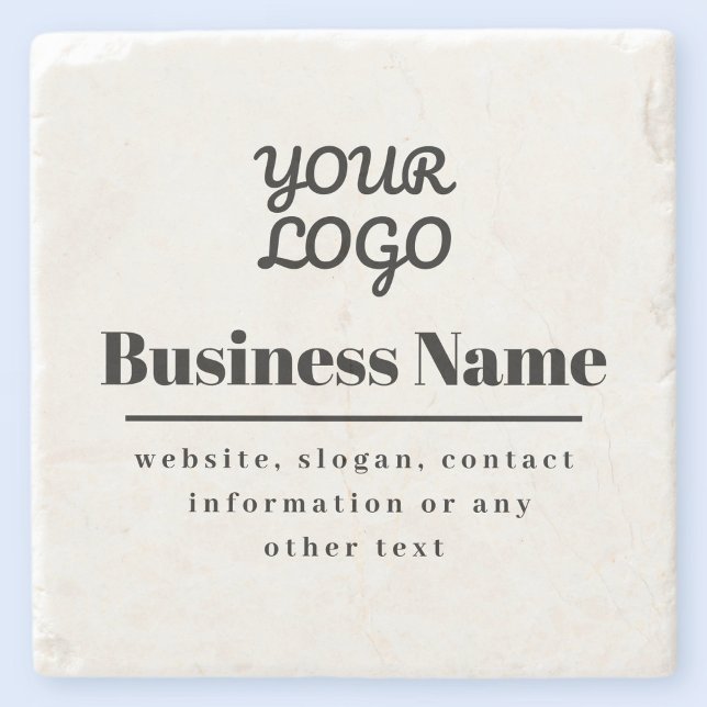 Ihr Logo ist Retro-modern, weiß und schwarz Steinuntersetzer (Von Creator hochgeladen)