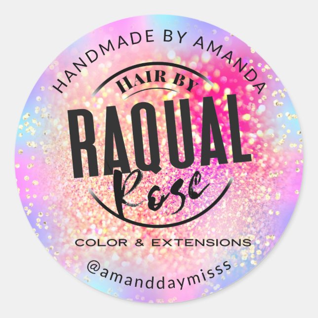 Ihr Logo Klein-Business-Glitzer Runder Aufkleber (Vorderseite)