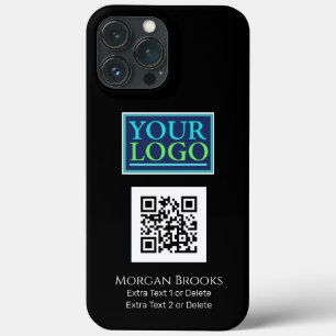 Ihr Logo/Kunst/Foto, QR-Code, Name/Info auf Schwar Case-Mate iPhone Hülle