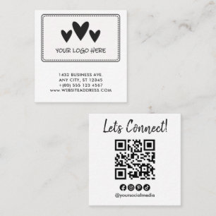 Ihr Logo Lass uns verbinden QR-Code Quadratische Visitenkarte