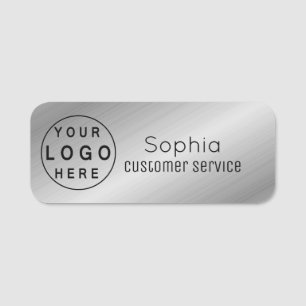 Ihr Logo Markiert Radial Metallic Silver Name Tag Namensschild