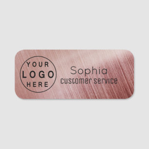 Ihr Logo Markierte Radial-Rose Gold-Name-Tag Namensschild