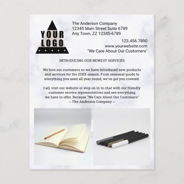 Ihr Logo-Marmor Stilvoll gestalten Sie Ihr eigenes Flyer (Vorne)