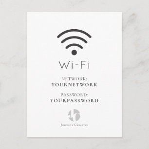 Ihr Logo Minimalistisch Weiß Wi-Fi-Zeichen Postkarte