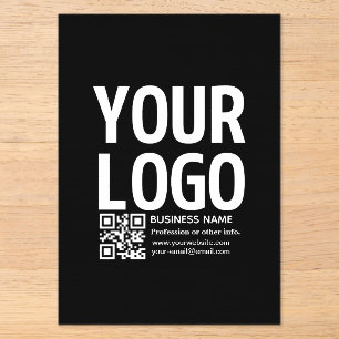 Ihr Logo mit bearbeitbarem QR-Code und Text Acryleinladungen