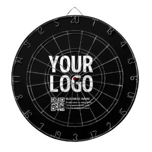 Ihr Logo mit bearbeitbarem QR-Code und Text Dartscheibe