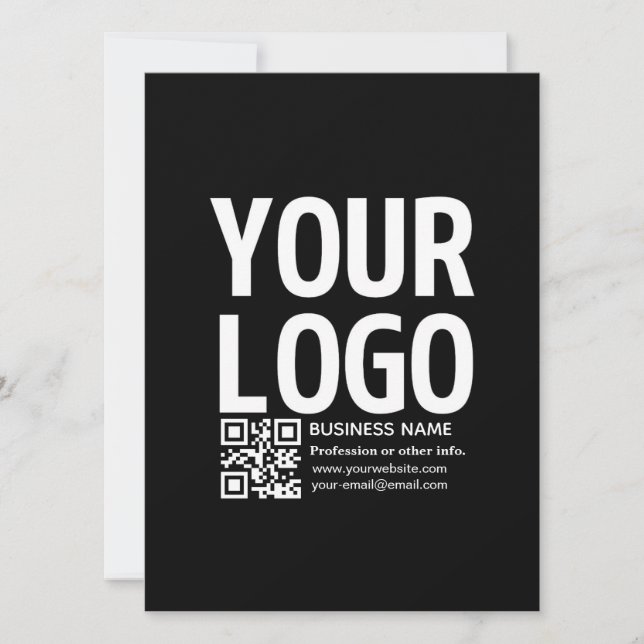 Ihr Logo mit bearbeitbarem QR-Code und Text  Einladung (Vorderseite)