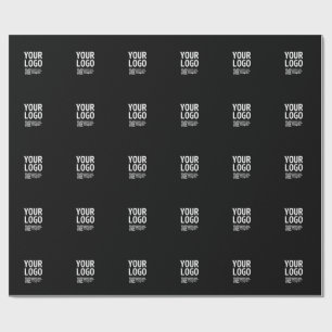 Ihr Logo mit bearbeitbarem QR-Code und Text  Geschenkpapier