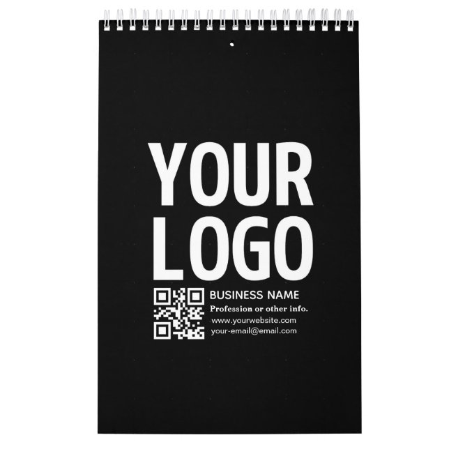 Ihr Logo mit bearbeitbarem QR-Code und Text  Kalender (Titelbild)