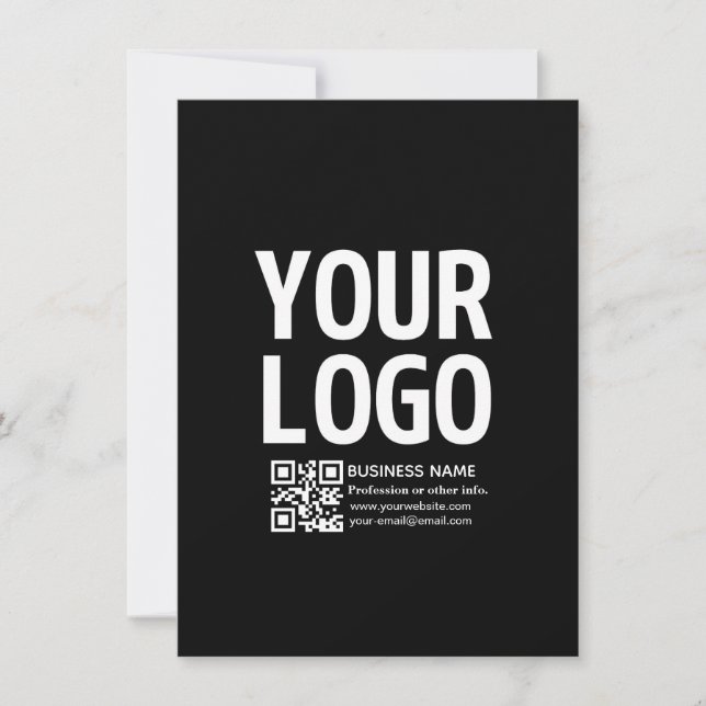 Ihr Logo mit bearbeitbarem QR-Code und Text  Karte (Vorderseite)