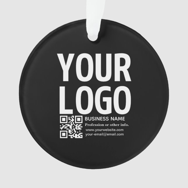 Ihr Logo mit bearbeitbarem QR-Code und Text  Ornament (Vorderseite)