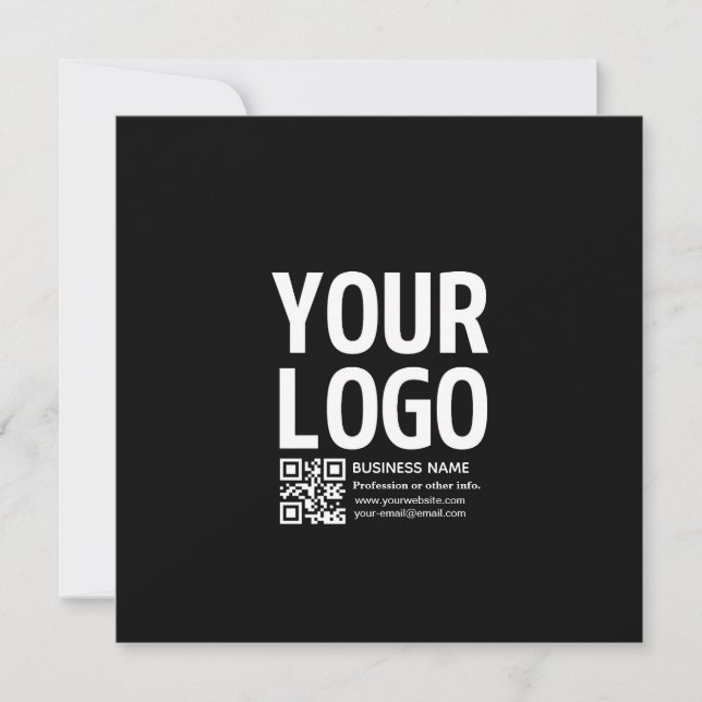 Ihr Logo mit bearbeitbarem QR-Code und Text  Save The Date (Vorderseite)