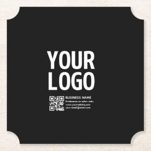 Ihr Logo mit bearbeitbarem QR-Code und Text Untersetzer