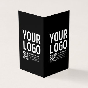 Ihr Logo mit bearbeitbarem QR-Code und Text Visitenkarten