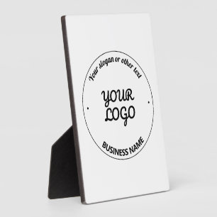 Ihr Logo mit bearbeitbarem Slogan und Firmennamen Fotoplatte