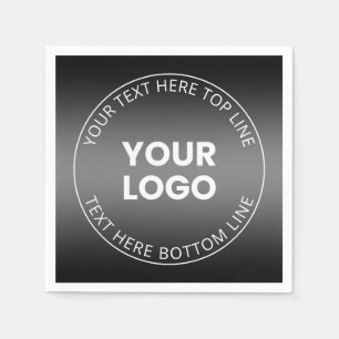 Ihr Logo mit/bearbeitbarer schwarz-weißer Farbe Serviette
