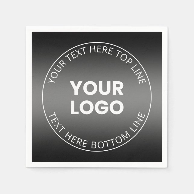 Ihr Logo mit/bearbeitbarer schwarz-weißer Farbe Serviette (Vorderseite)
