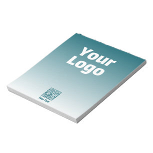 Ihr Logo mit/Bearbeitung von QR-Code und Farbverla Notizblock