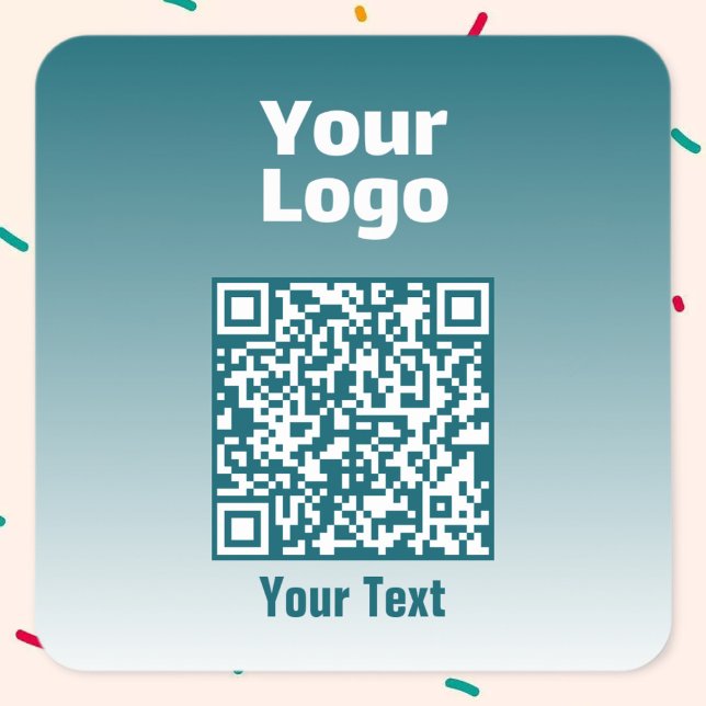 Ihr Logo mit/Bearbeitung von QR-Code und Farbverla Quadratischer Aufkleber (Von Creator hochgeladen)