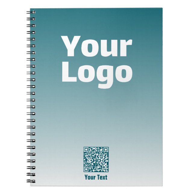 Ihr Logo mit editierbarem QR-Code und Farbverlauf  Notizblock (Vorderseite)