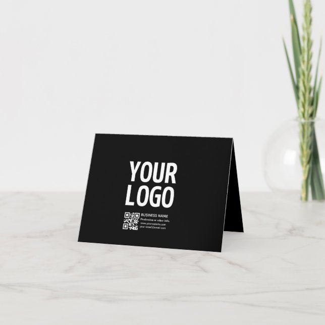 Ihr Logo mit editierbarem QR-Code und Text  (Vorderseite)
