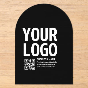 Ihr Logo mit editierbarem QR-Code und Text Acryleinladungen