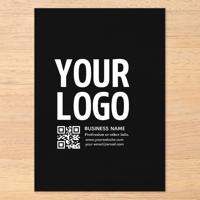 Ihr Logo mit editierbarem QR-Code und Text  Acryleinladungen (Vorderseite)