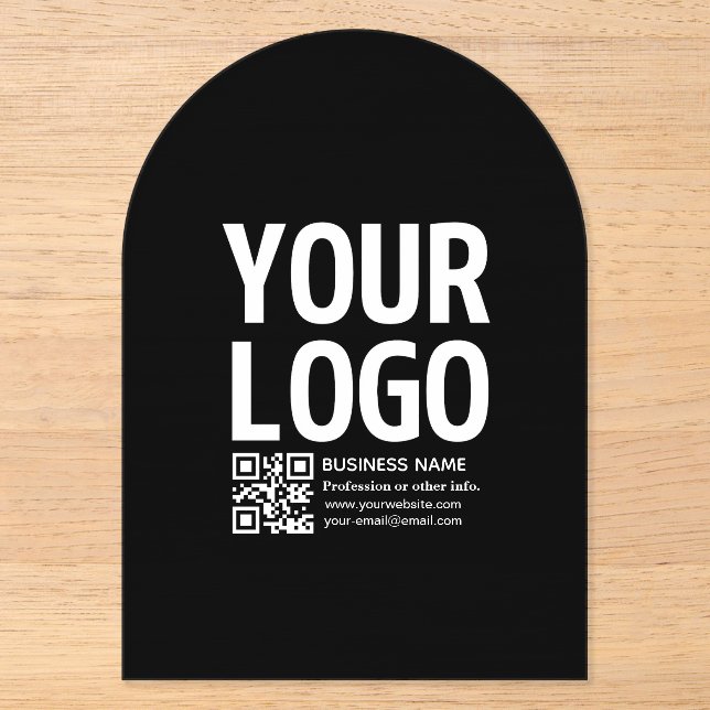 Ihr Logo mit editierbarem QR-Code und Text  Acryleinladungen (Vorderseite)