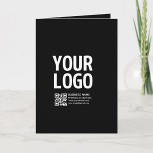 Ihr Logo mit editierbarem QR-Code und Text Ankündigung