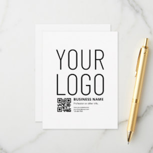 Ihr Logo mit editierbarem QR-Code und Text Begleitkarte