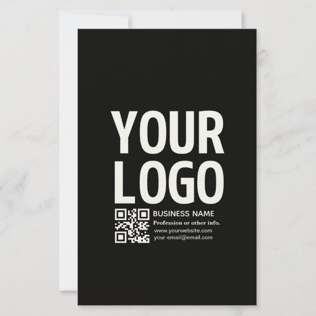 Ihr Logo mit editierbarem QR-Code und Text  Briefpapier (Vorderseite)