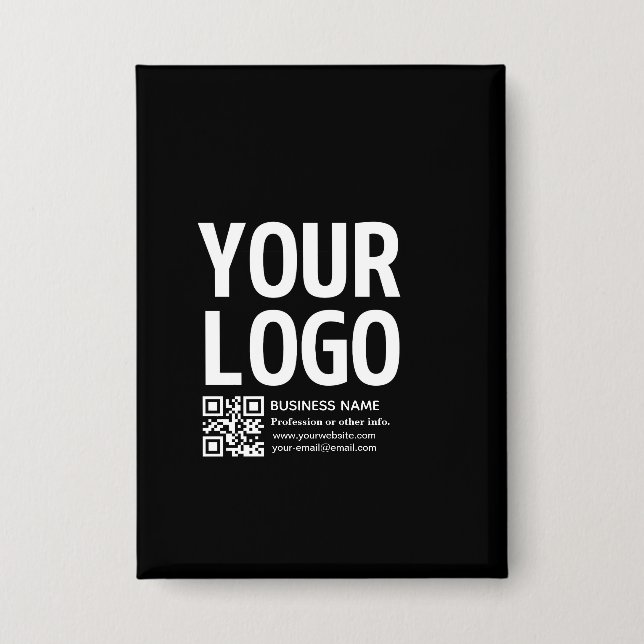 Ihr Logo mit editierbarem QR-Code und Text  Button (Vorderseite)