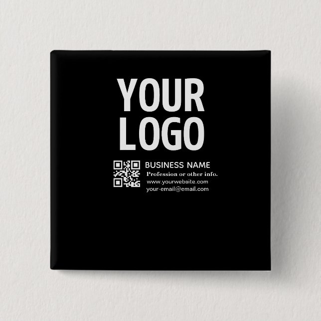 Ihr Logo mit editierbarem QR-Code und Text  Button (Vorderseite)