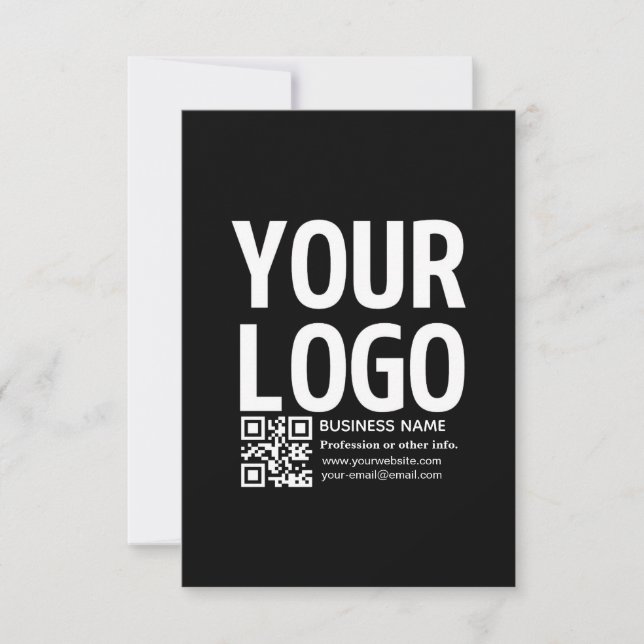 Ihr Logo mit editierbarem QR-Code und Text  Dankeskarte (Vorderseite)