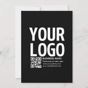Ihr Logo mit editierbarem QR-Code und Text Einladung