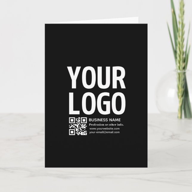Ihr Logo mit editierbarem QR-Code und Text  Einladung (Vorderseite)