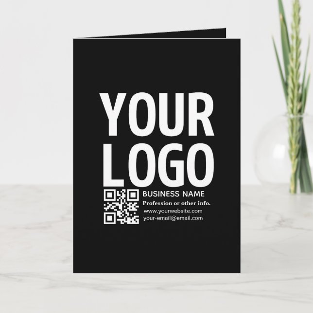 Ihr Logo mit editierbarem QR-Code und Text  Einladung (Vorderseite)