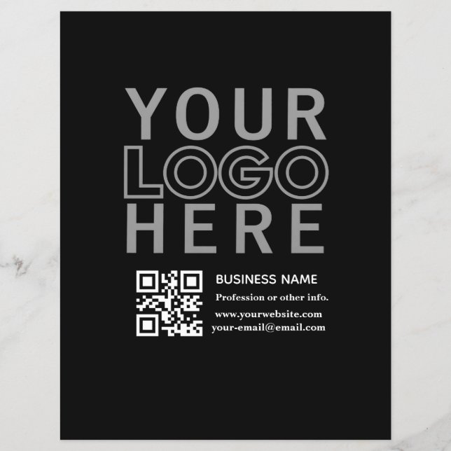 Ihr Logo mit editierbarem QR-Code und Text Flyer (Vorne)