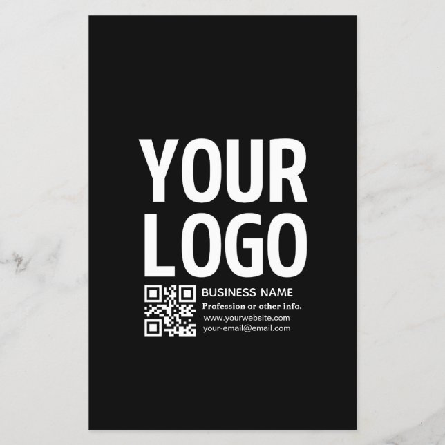 Ihr Logo mit editierbarem QR-Code und Text  Flyer (Vorne)