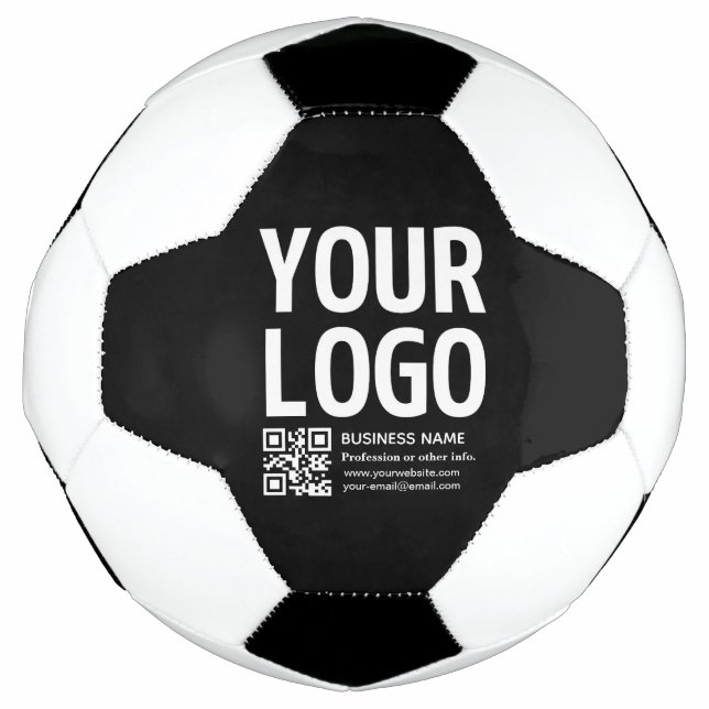 Ihr Logo mit editierbarem QR-Code und Text  Fußball (Vorderseite)