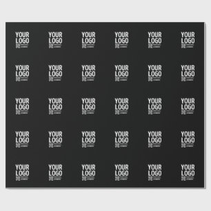 Ihr Logo mit editierbarem QR-Code und Text Geschenkpapier